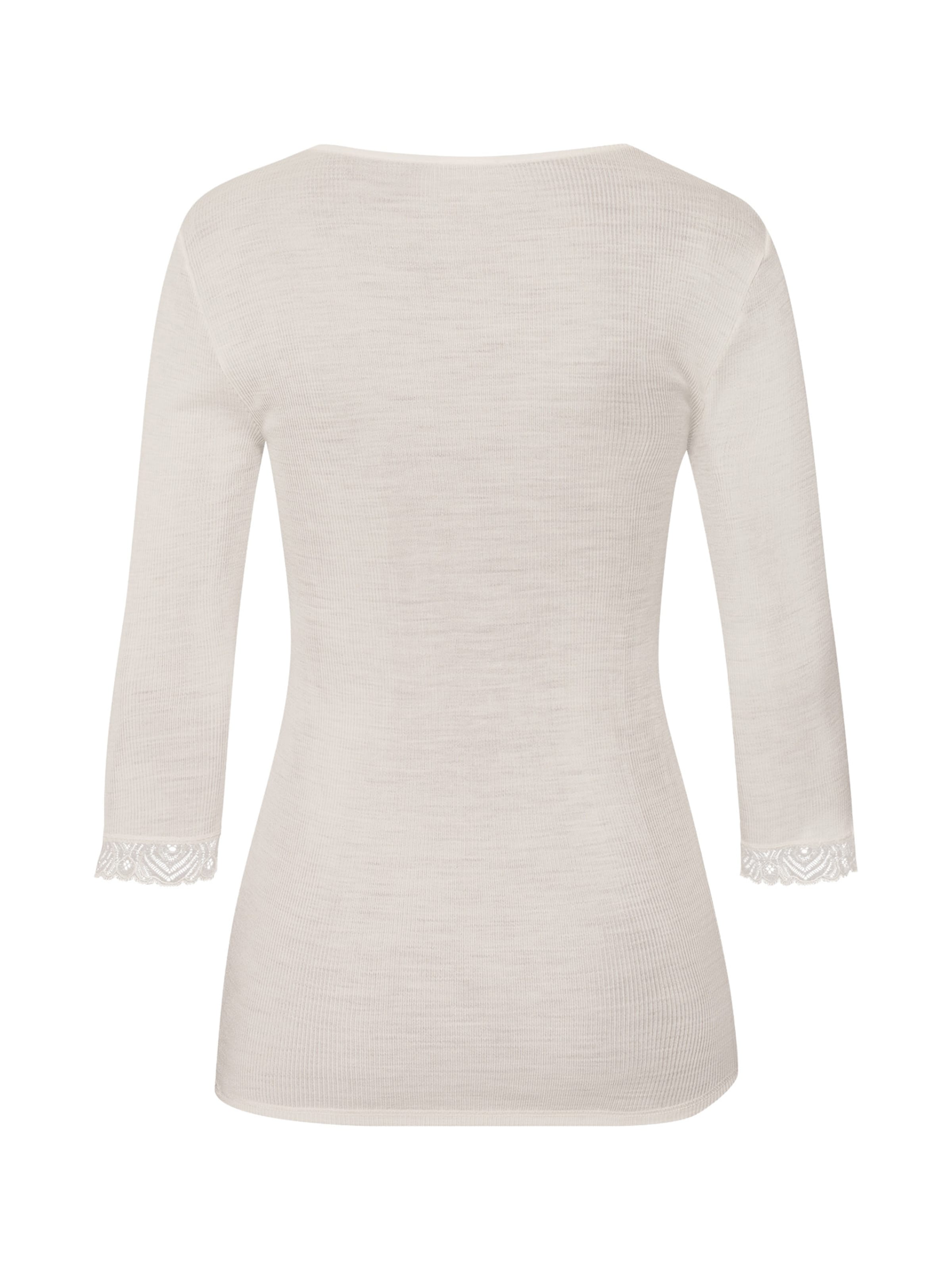 Hanro Slaapshirt ' Woolen Lace ' in Wit