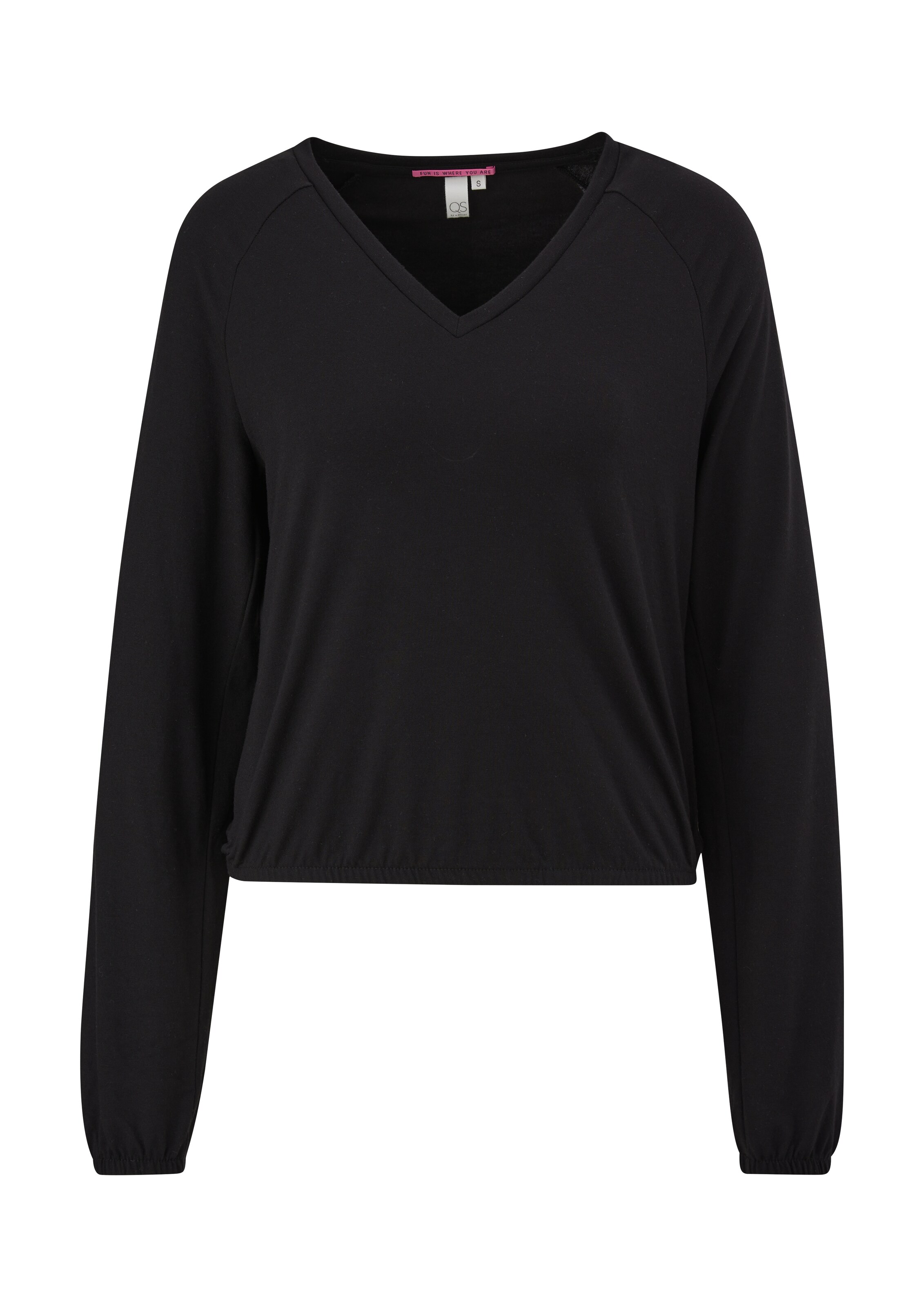 QS Shirt in Zwart: voorkant