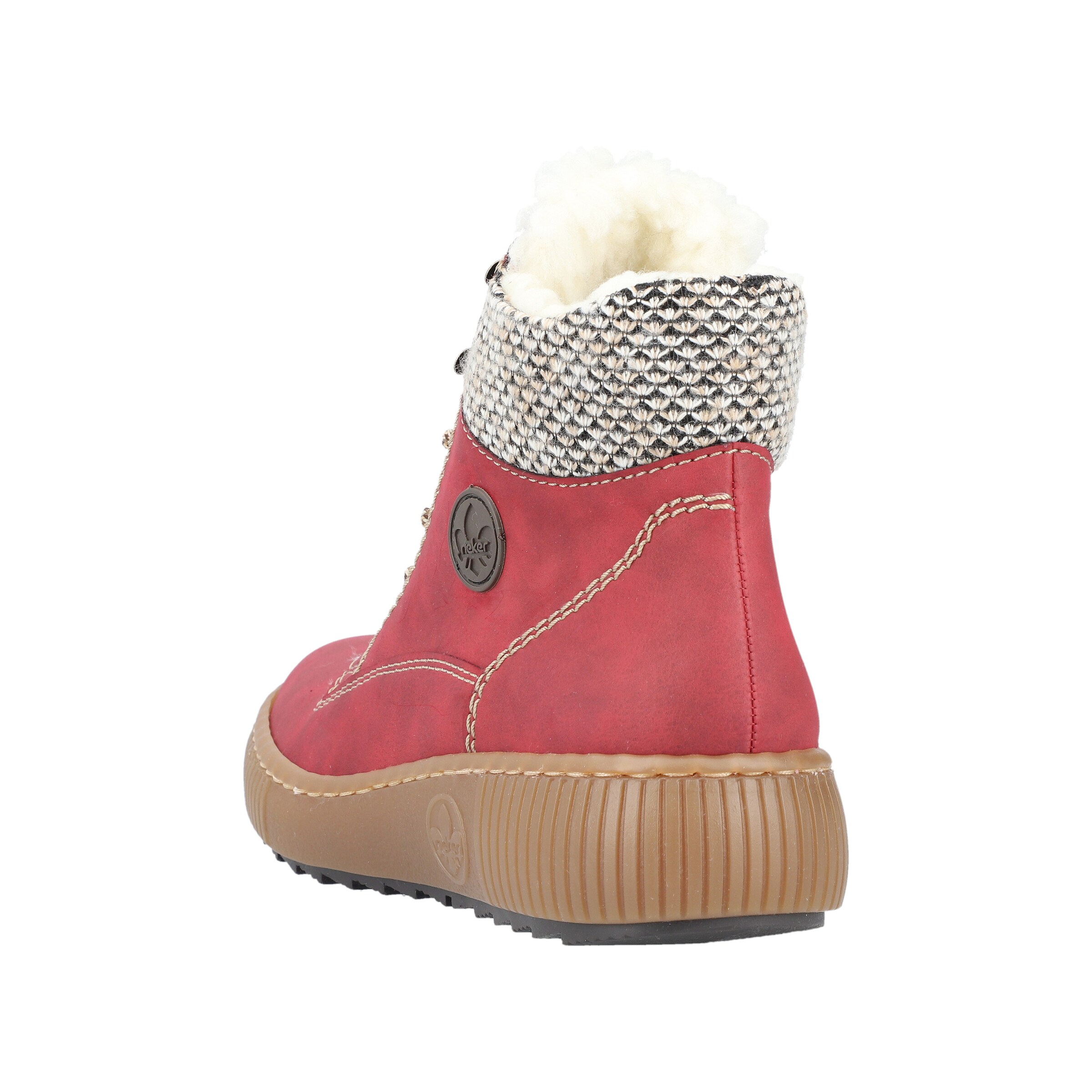 Rieker Botki sznurowane w kolorze czerwony