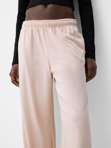 Wide leg Pantaloni de la Bershka pe roz