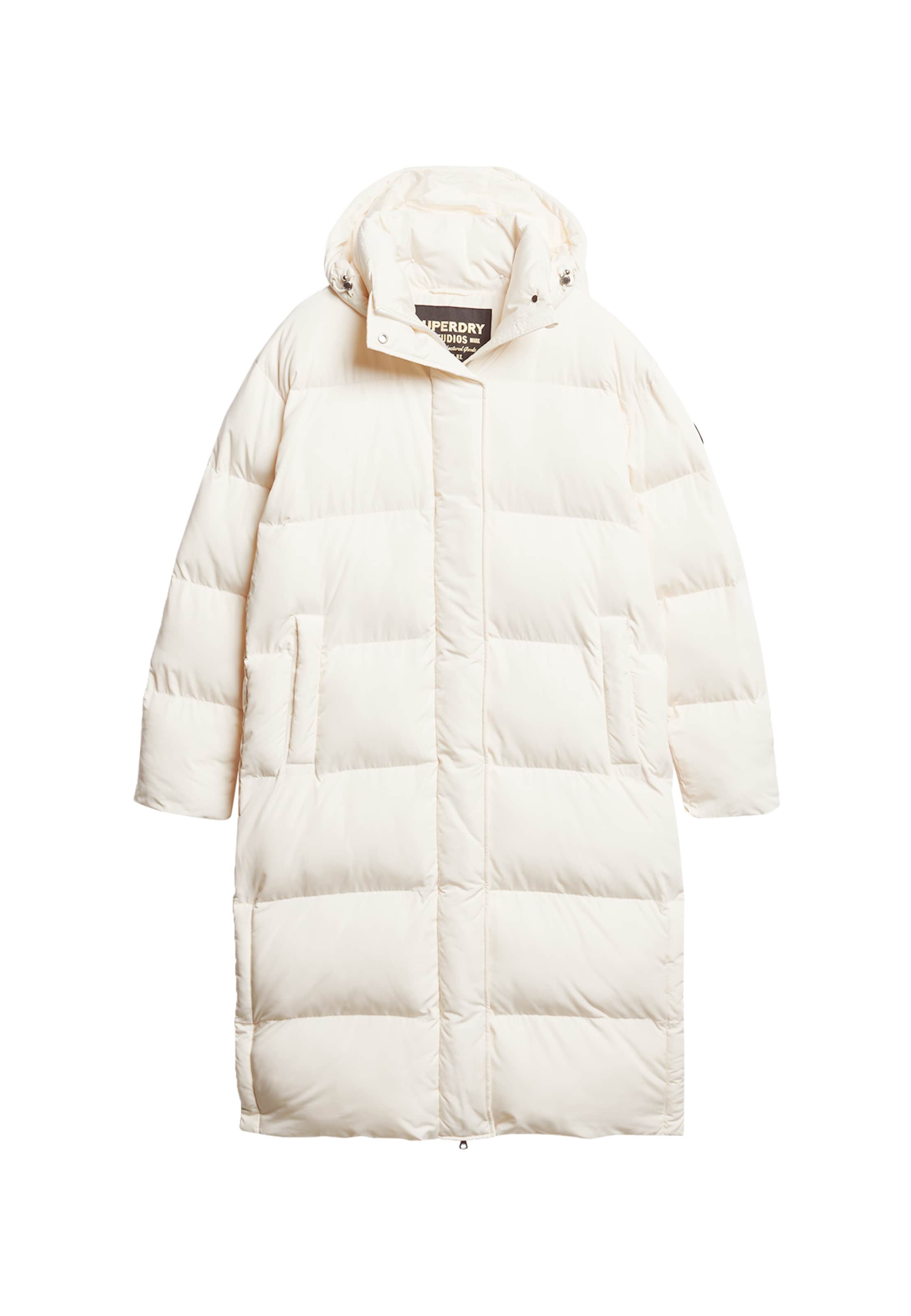 Manteau d’hiver Superdry en blanc : devant