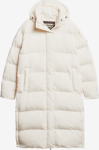 Manteau d’hiver Superdry en blanc : devant