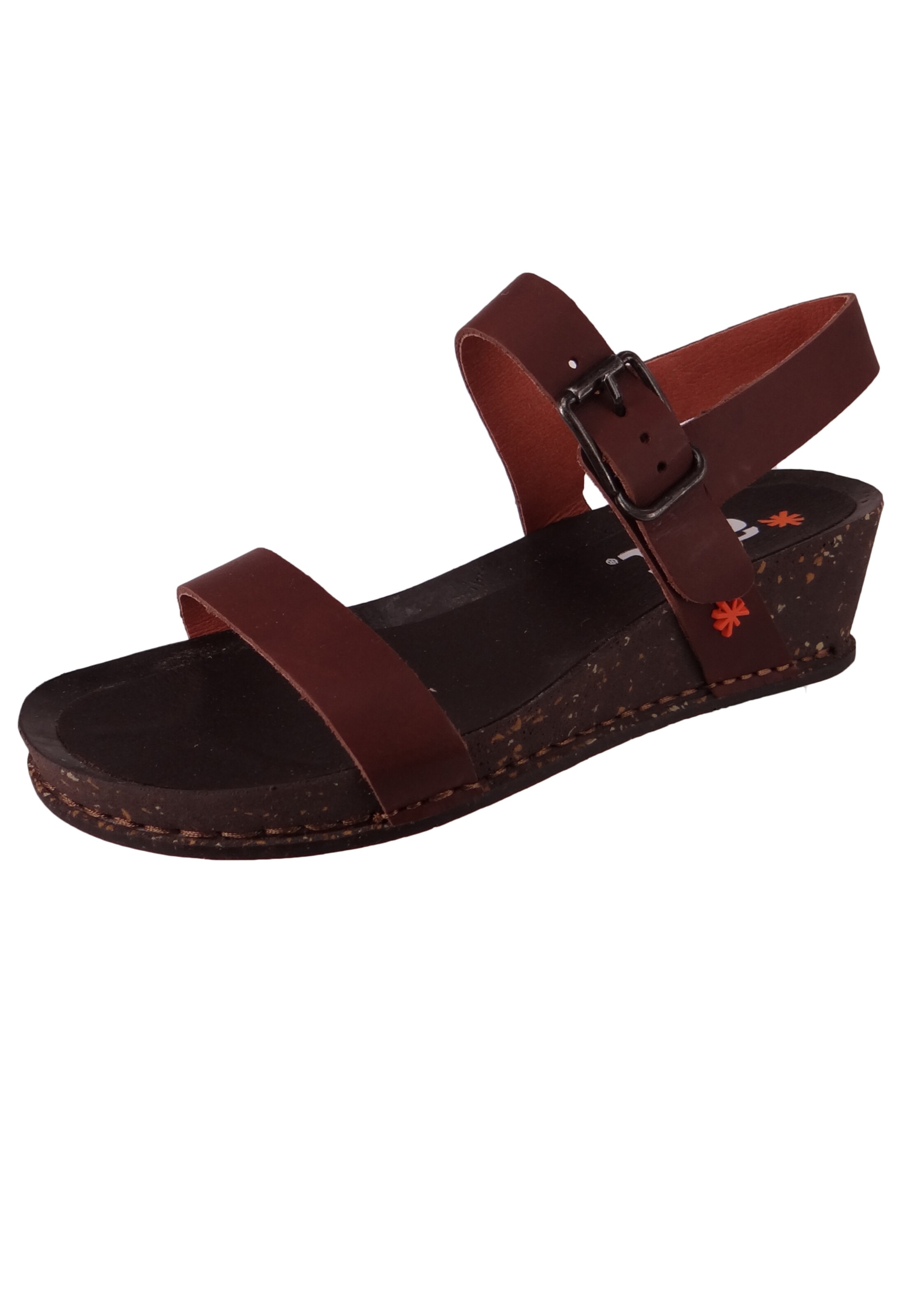 ART - Sandálias com tiras 'Imagine' em castanho: frente