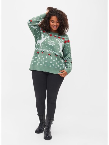 Zizzi - Jersey 'MCHRISTMAS' en verde