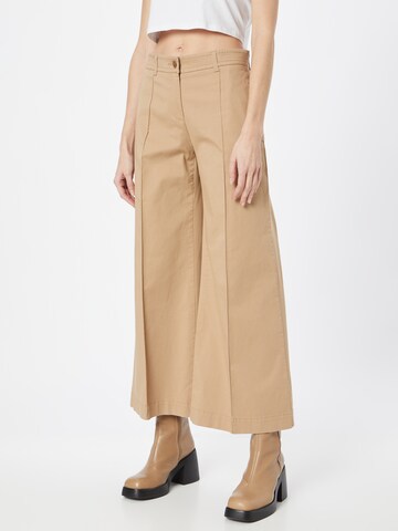 BRAX Wide leg Pantalon 'Maine' in Beige: voorkant