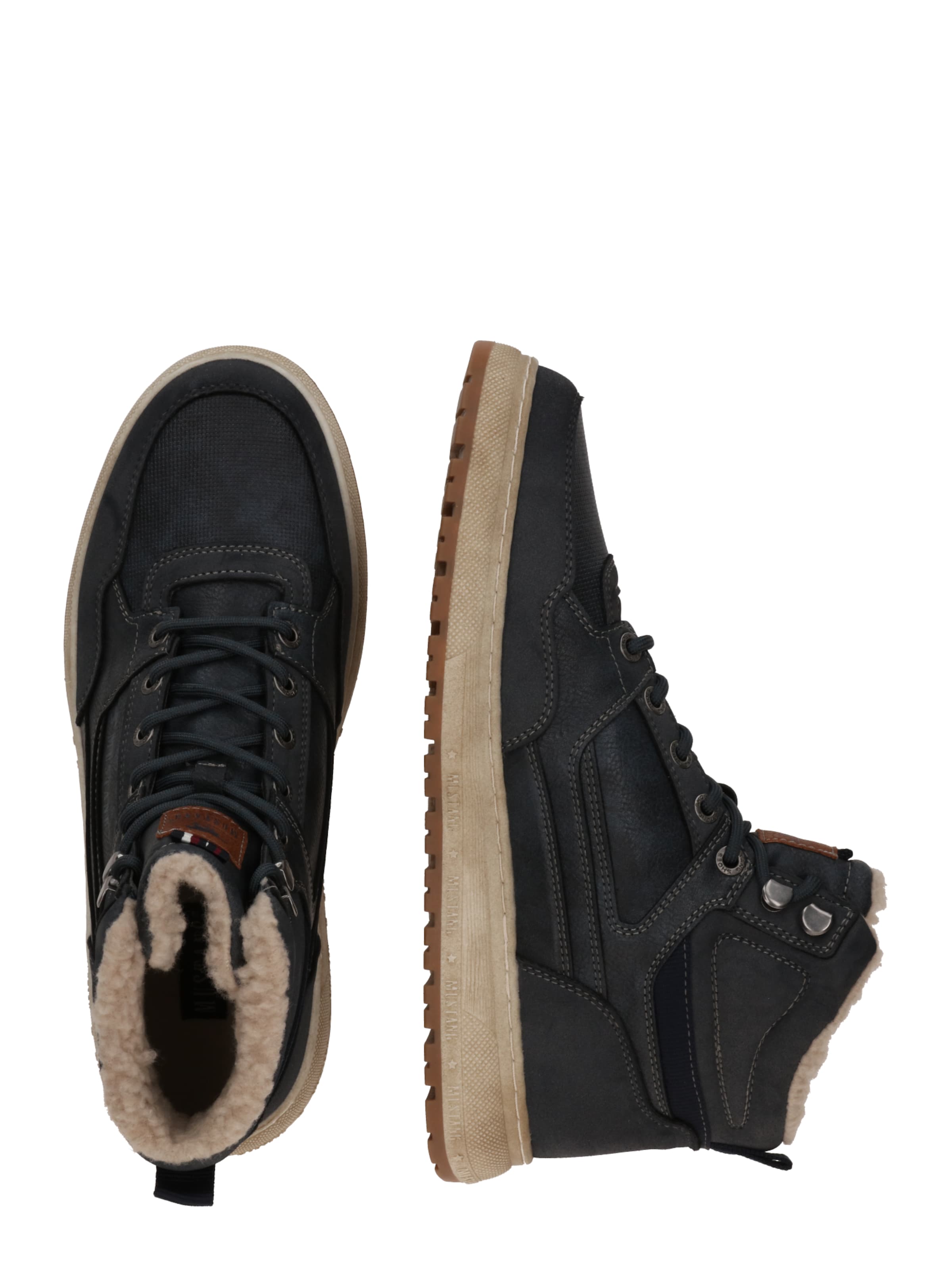 MUSTANG Ботинки на шнуровке в Синий