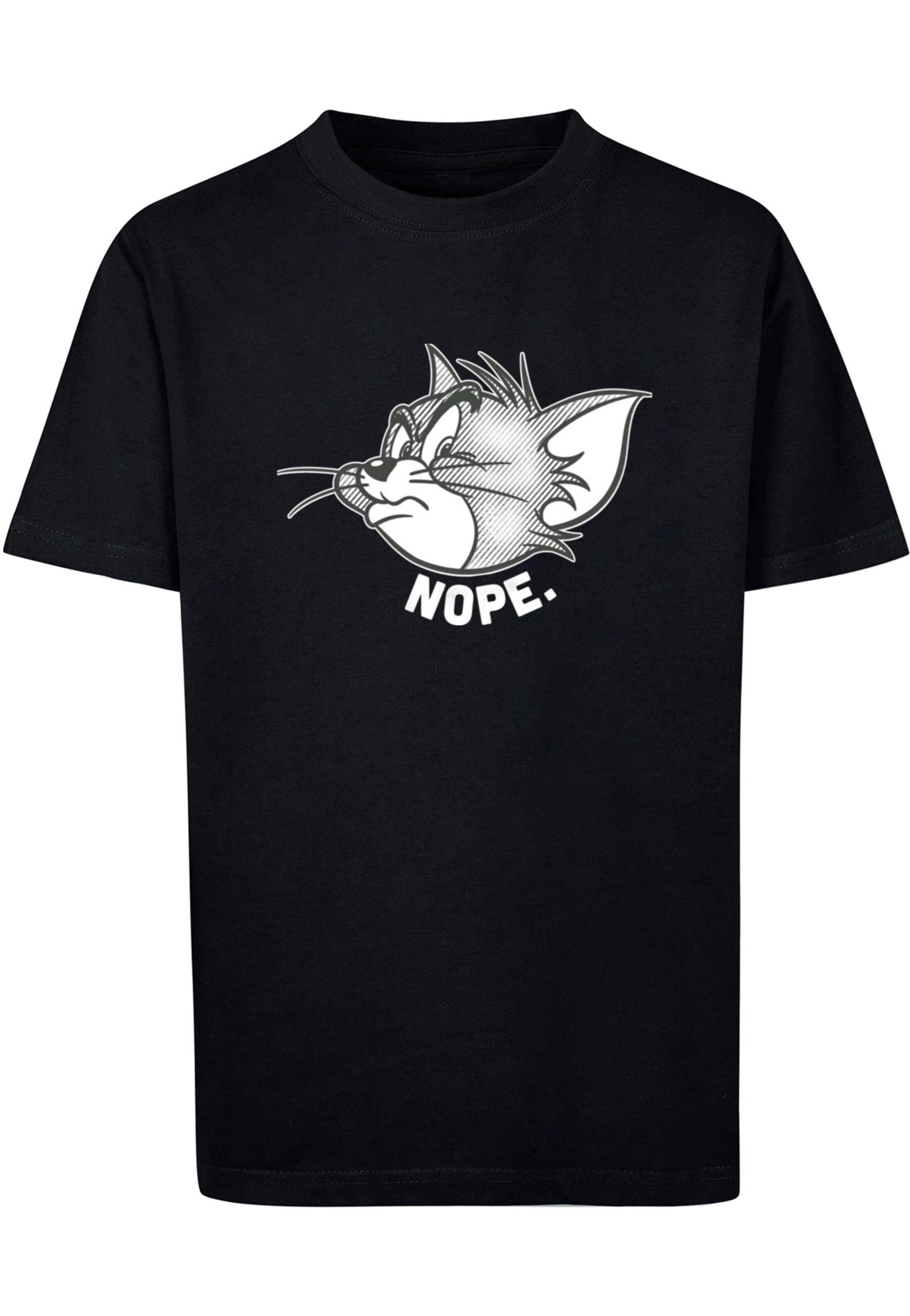 ABSOLUTE CULT Regular fit Shirt 'Tom and Jerry - Nope' in Zwart: voorkant