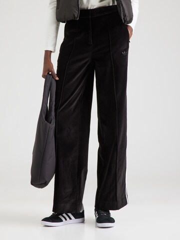 ADIDAS ORIGINALS Wide Leg Housut värissä musta: etupuoli