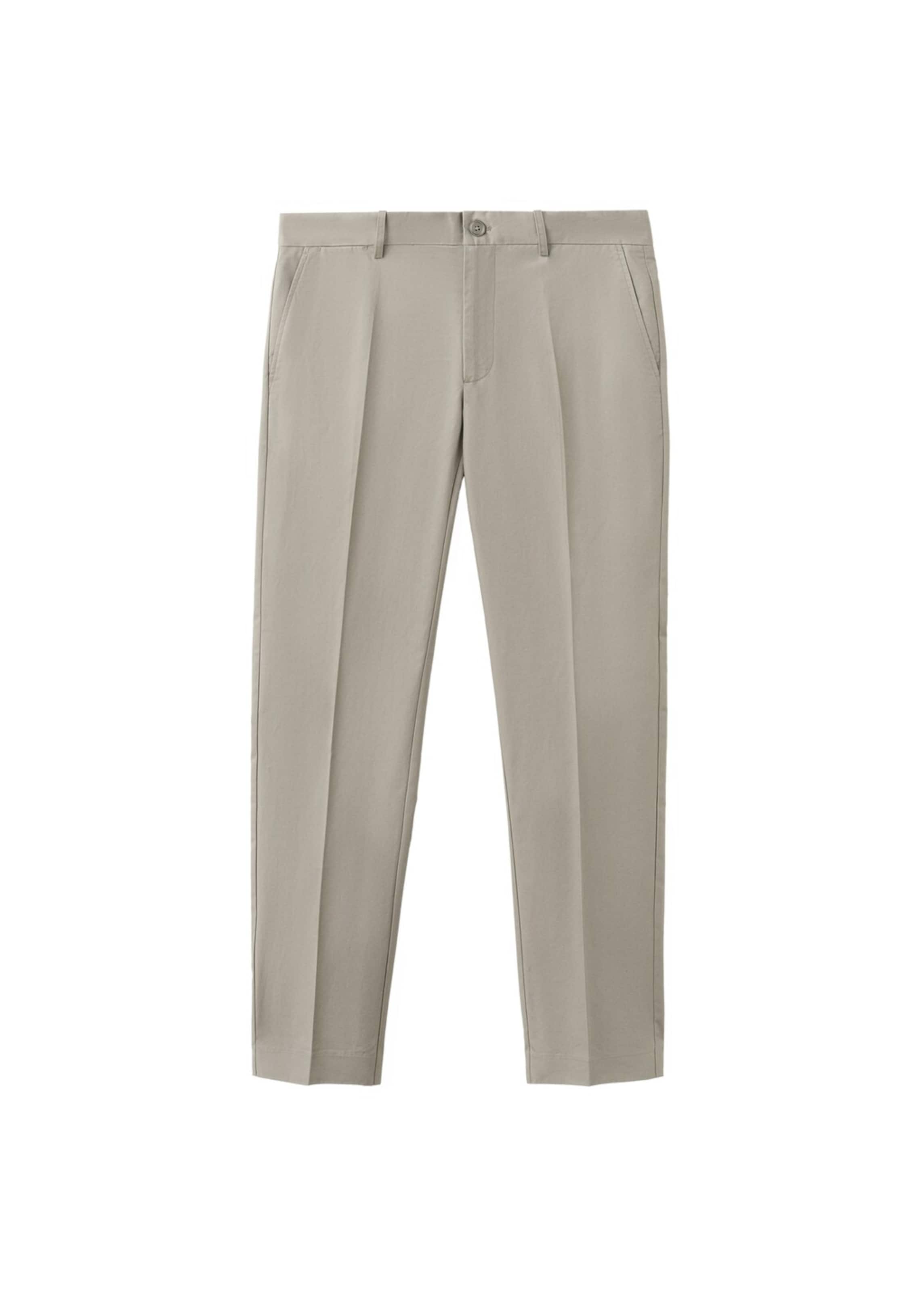 MANGO MAN Regular Pleat-Front Pants 'Gaspar' in Beige: front