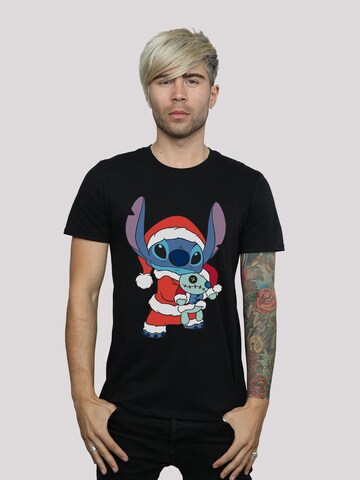 Maglietta 'Disney Lilo & Stitch Christmas' di F4NT4STIC in nero: frontale