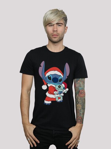 T-Shirt 'Disney Lilo & Stitch Christmas' F4NT4STIC en noir : devant