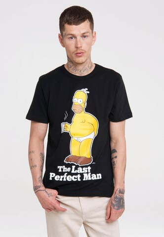 LOGOSHIRT Shirt 'The Simpsons' in Black: front