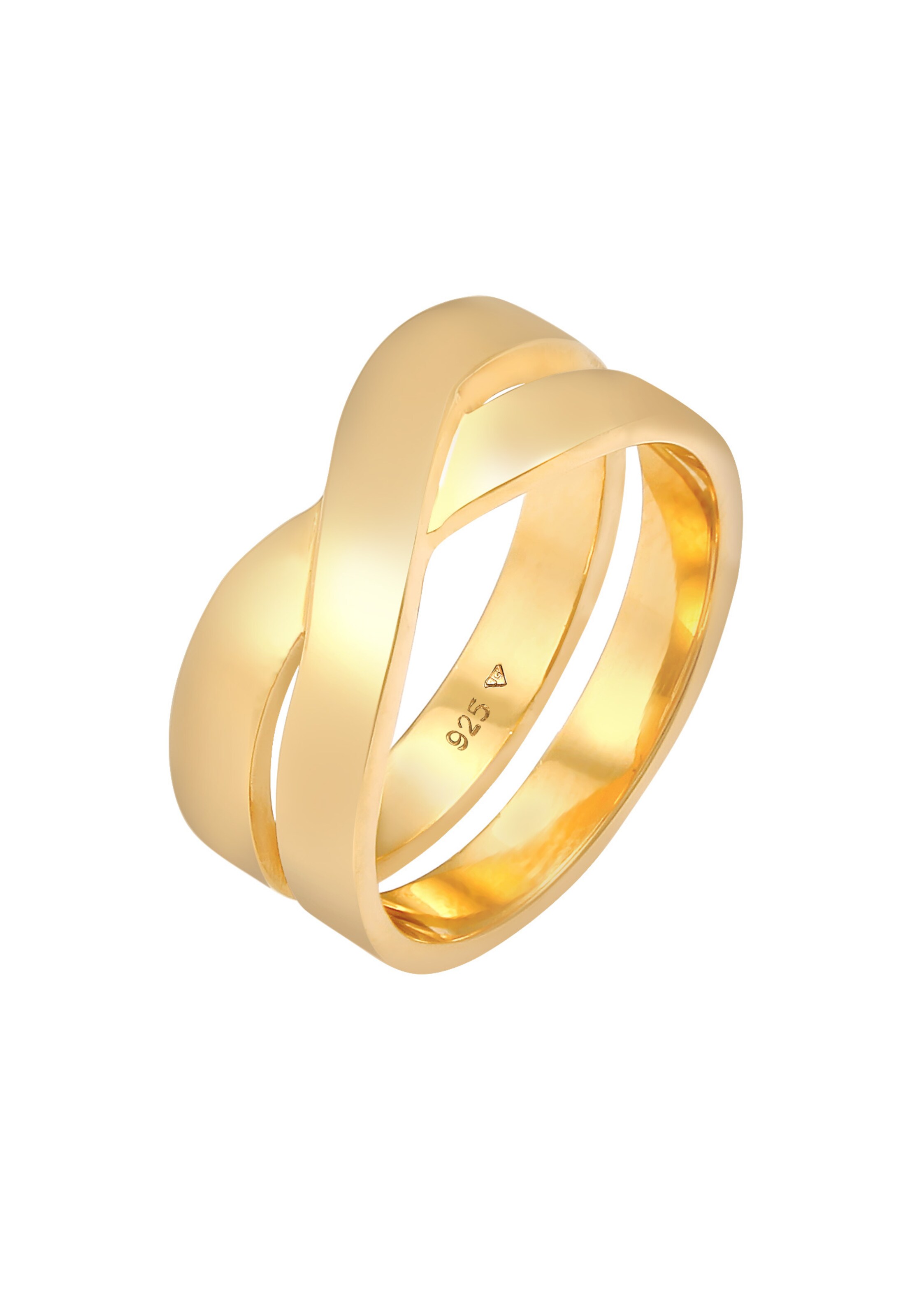 KUZZOI Ring Kreuz in Gold: Vorderseite