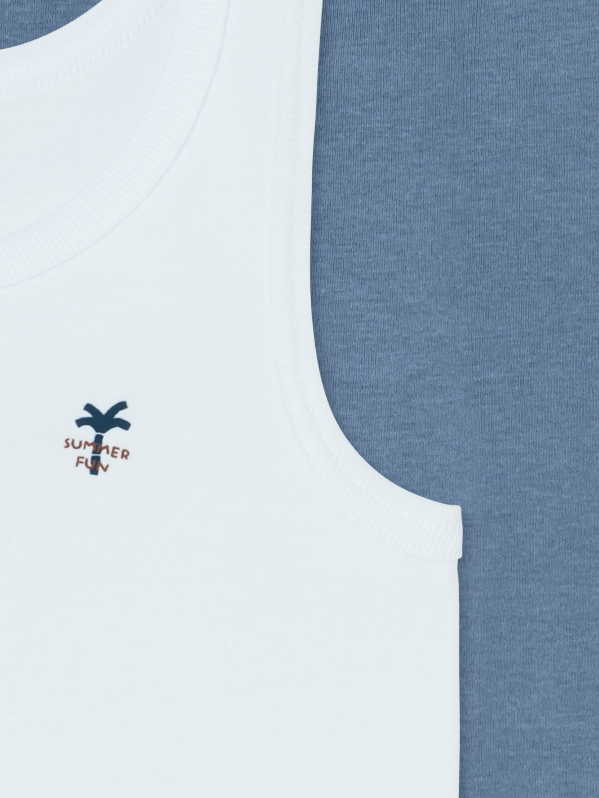 SCHIESSER Undershirt ' Fine Rib ' in Blue