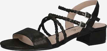 CAPRICE Strap Sandals in Black: front