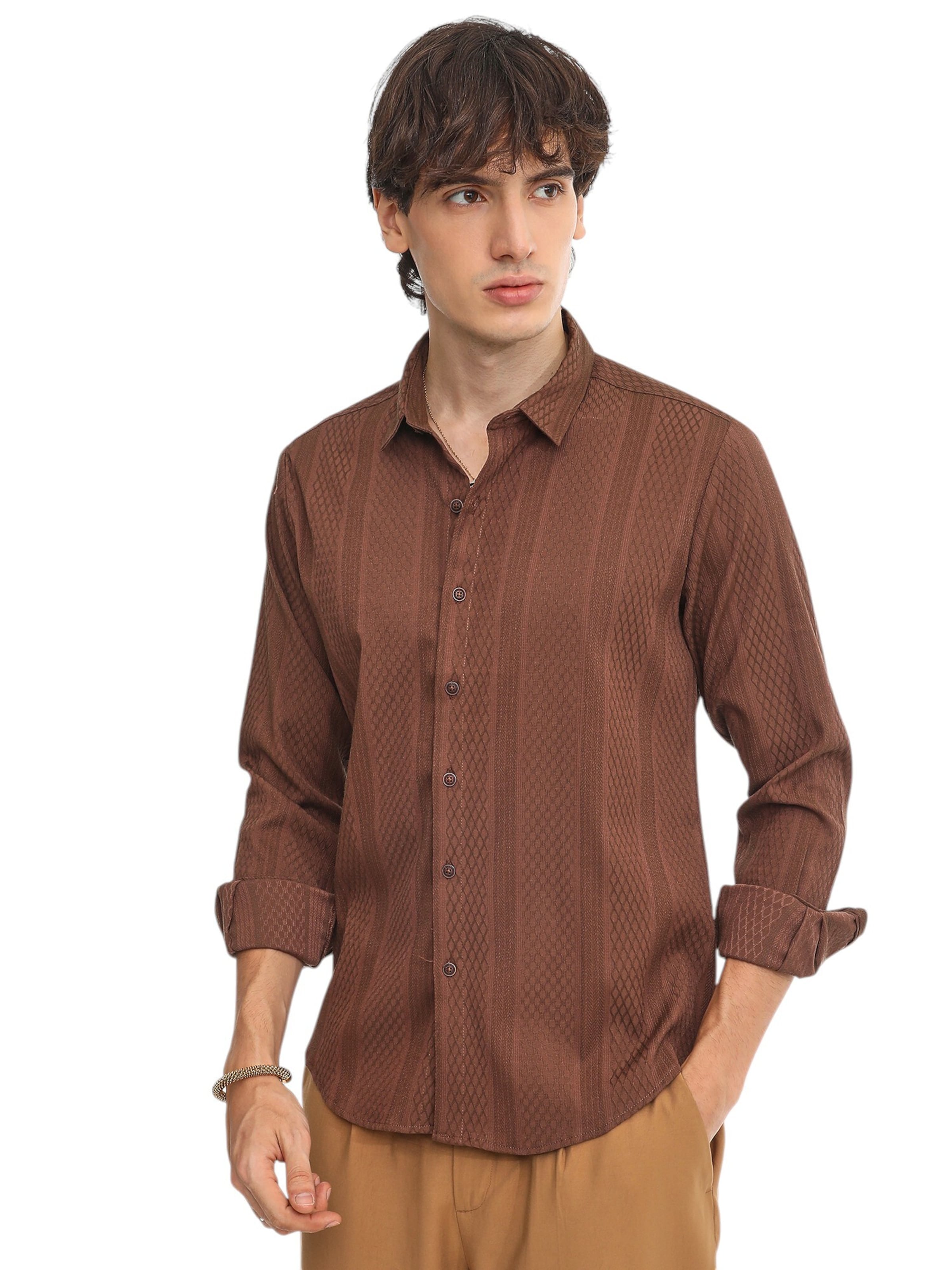 Regular fit Camicia 'Tarah' di Campus Sutra in marrone