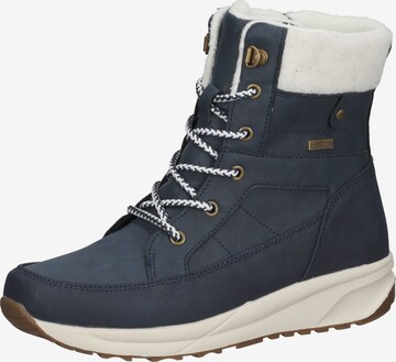 Bama Lace-Up Ankle Boots in Blue: front