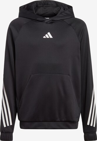 ADIDAS SPORTSWEAR Sports sweatshirt 'Train Icons Aeroready 3-Stripes' in Black: front