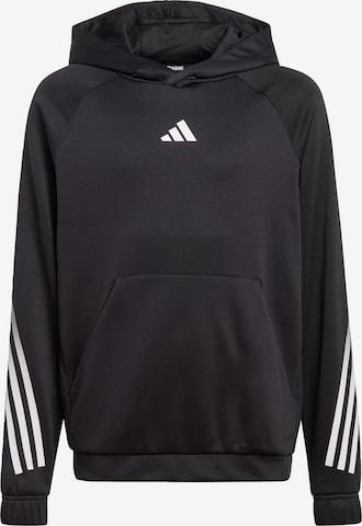 ADIDAS SPORTSWEAR Athletic Sweatshirt 'Train Icons Aeroready 3-Stripes' in Black: front