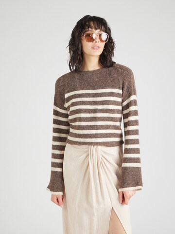 PIECES Sweater 'PCLINE' in Brown: front