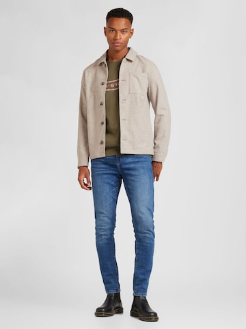 Lindbergh Regular fit Button Up Shirt in Beige