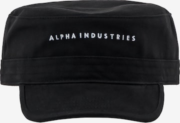 juoda ALPHA INDUSTRIES Kepurė: priekis