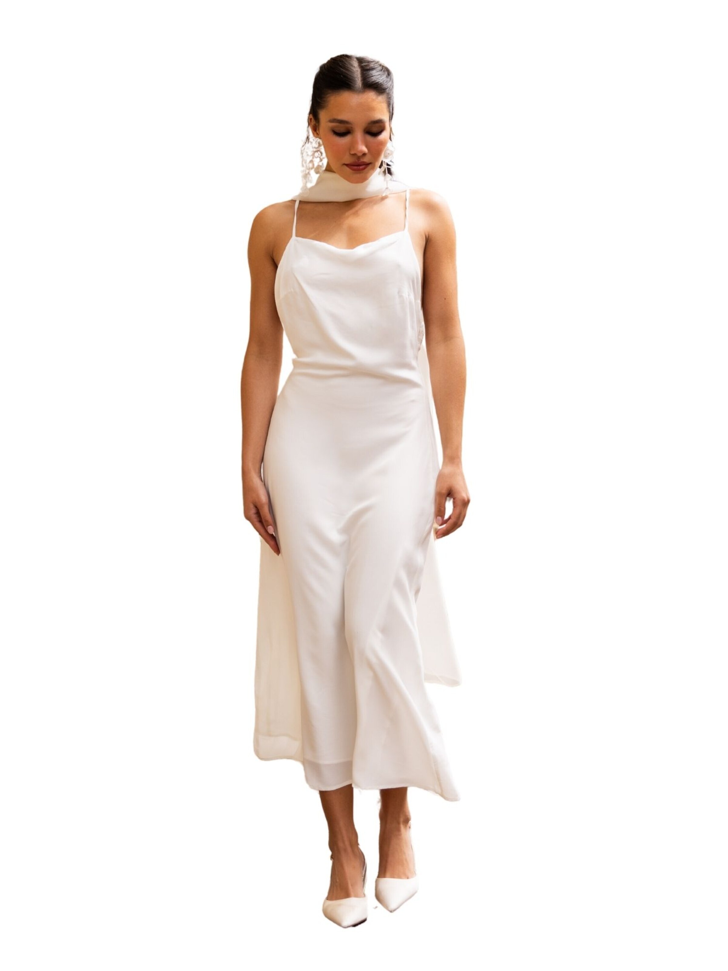 Abito da cocktail 'Jaffna Dress' di Nisia PartyWear in bianco