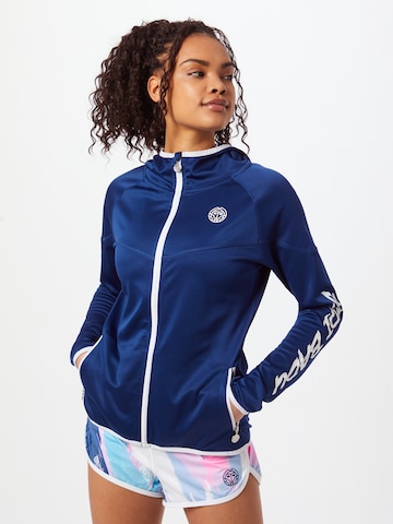 BIDI BADU Athletic Zip-Up Hoodie 'Inga Tech Jacket' in Blue: front