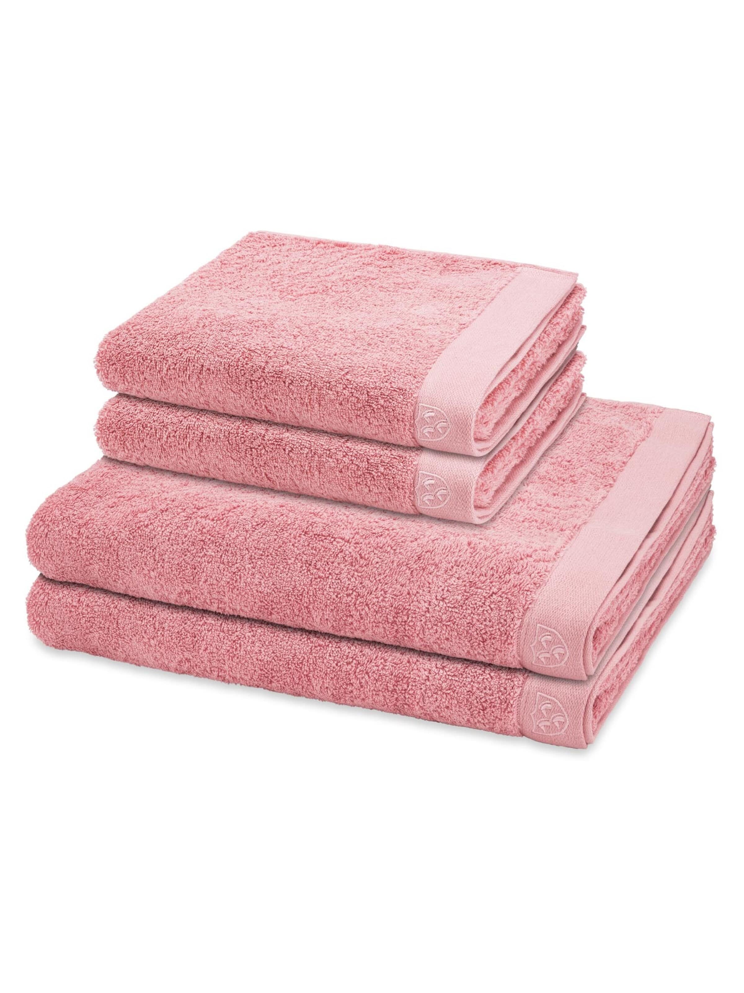 ROSS Towel 'Doubleface Stripes' in Pink: front