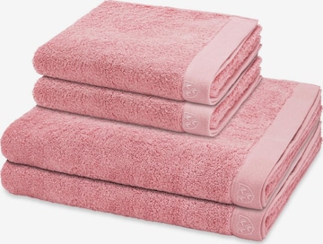 ROSS Towel 'Doubleface Stripes' in Pink: front