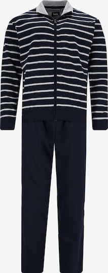 HAJO Pyjama long en bleu foncé / blanc, Vue avec produit