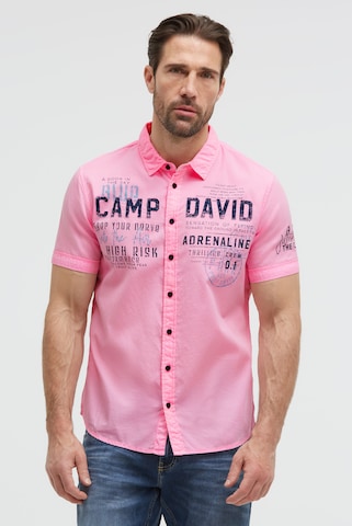CAMP DAVID Regular fit Button Up Shirt in Pink: front