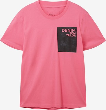 T-Shirt TOM TAILOR DENIM en rose : devant