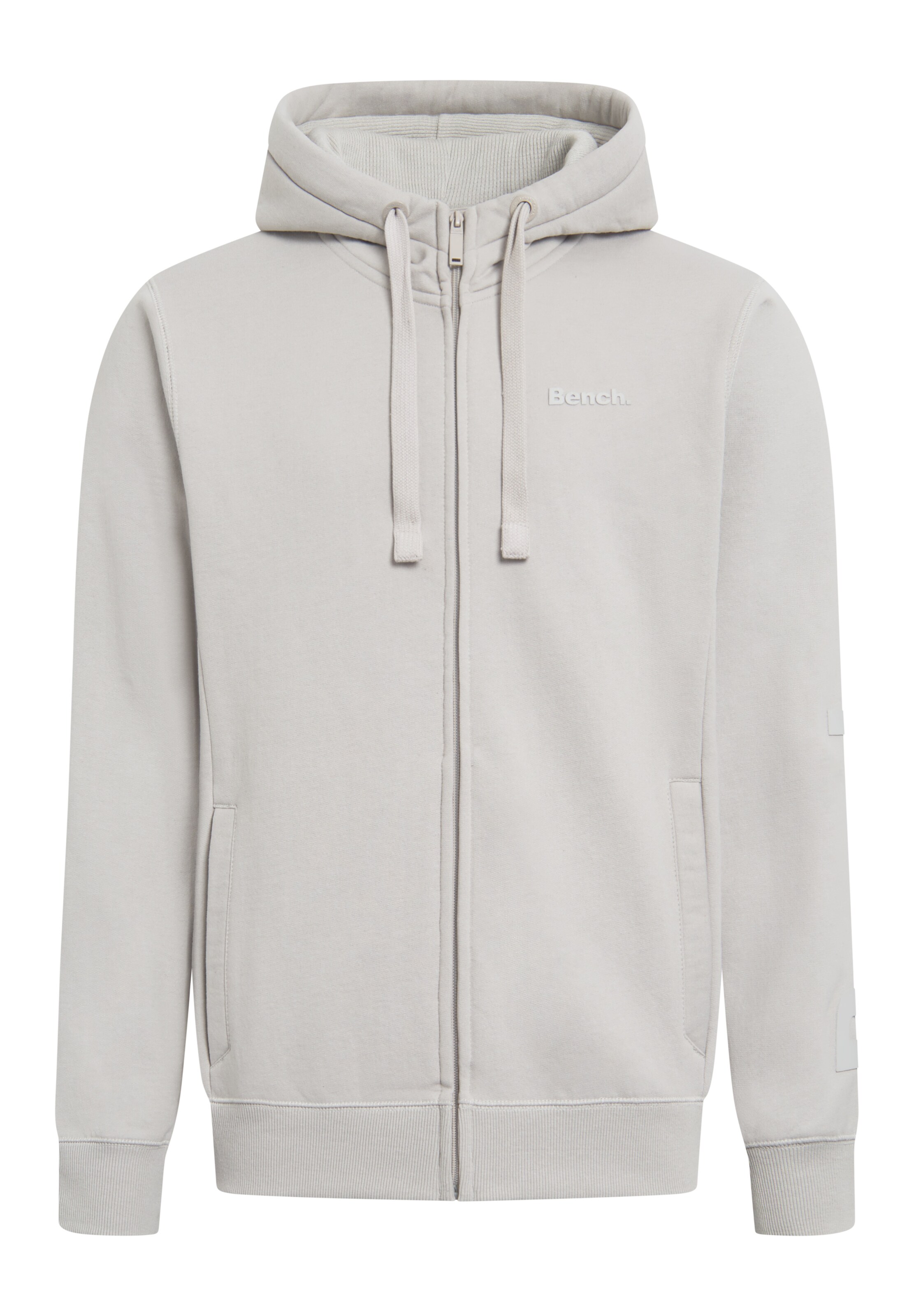 BENCH Zip-Up Hoodie in Grey: front