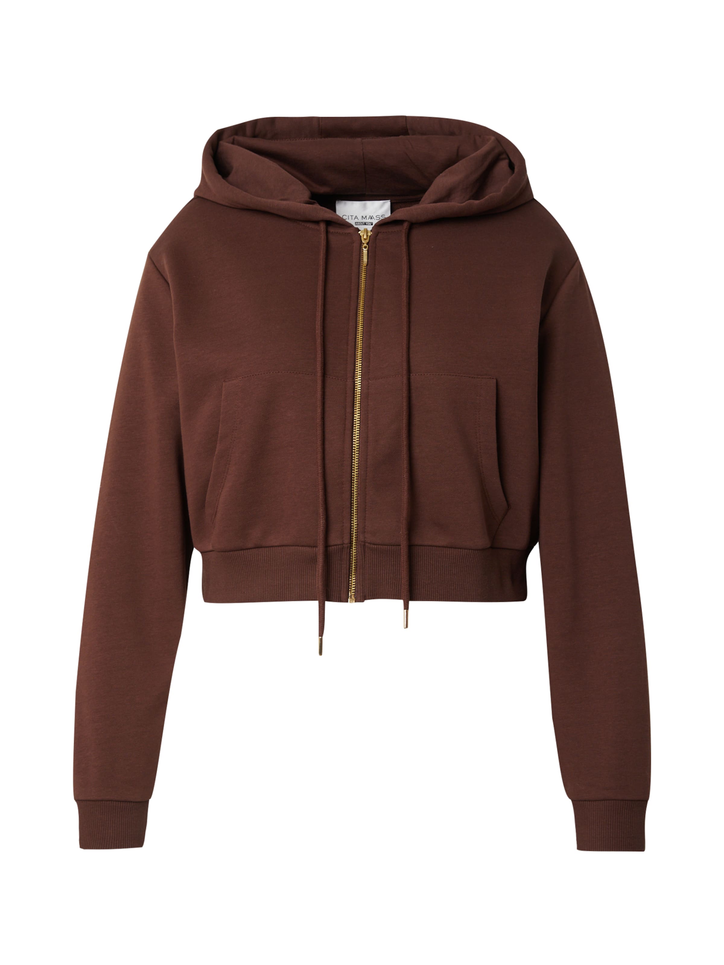 CITA MAASS Sweatjacke in Braun: Vorderseite