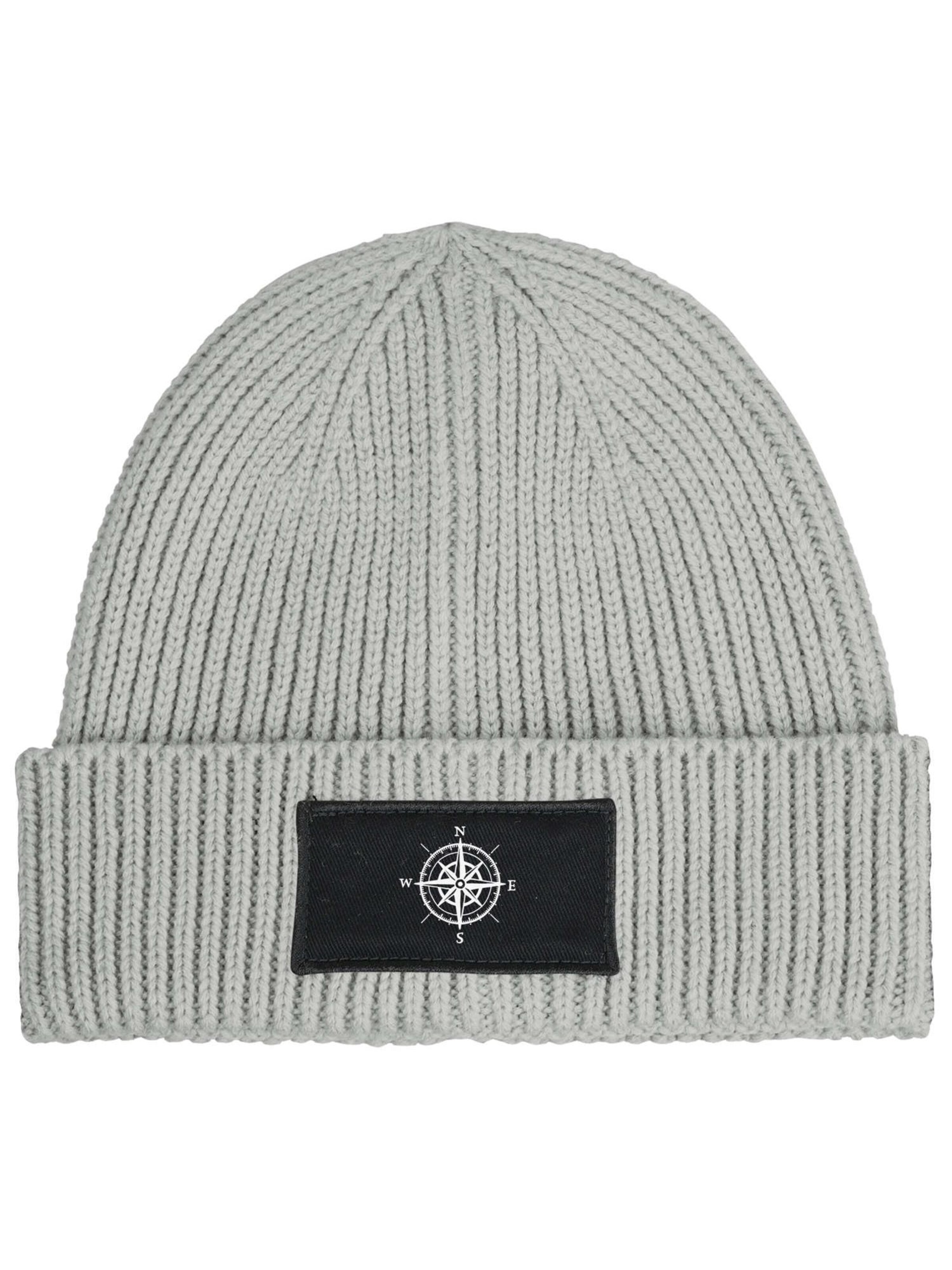 Neverless Beanie 'Kompass' in Grey: front