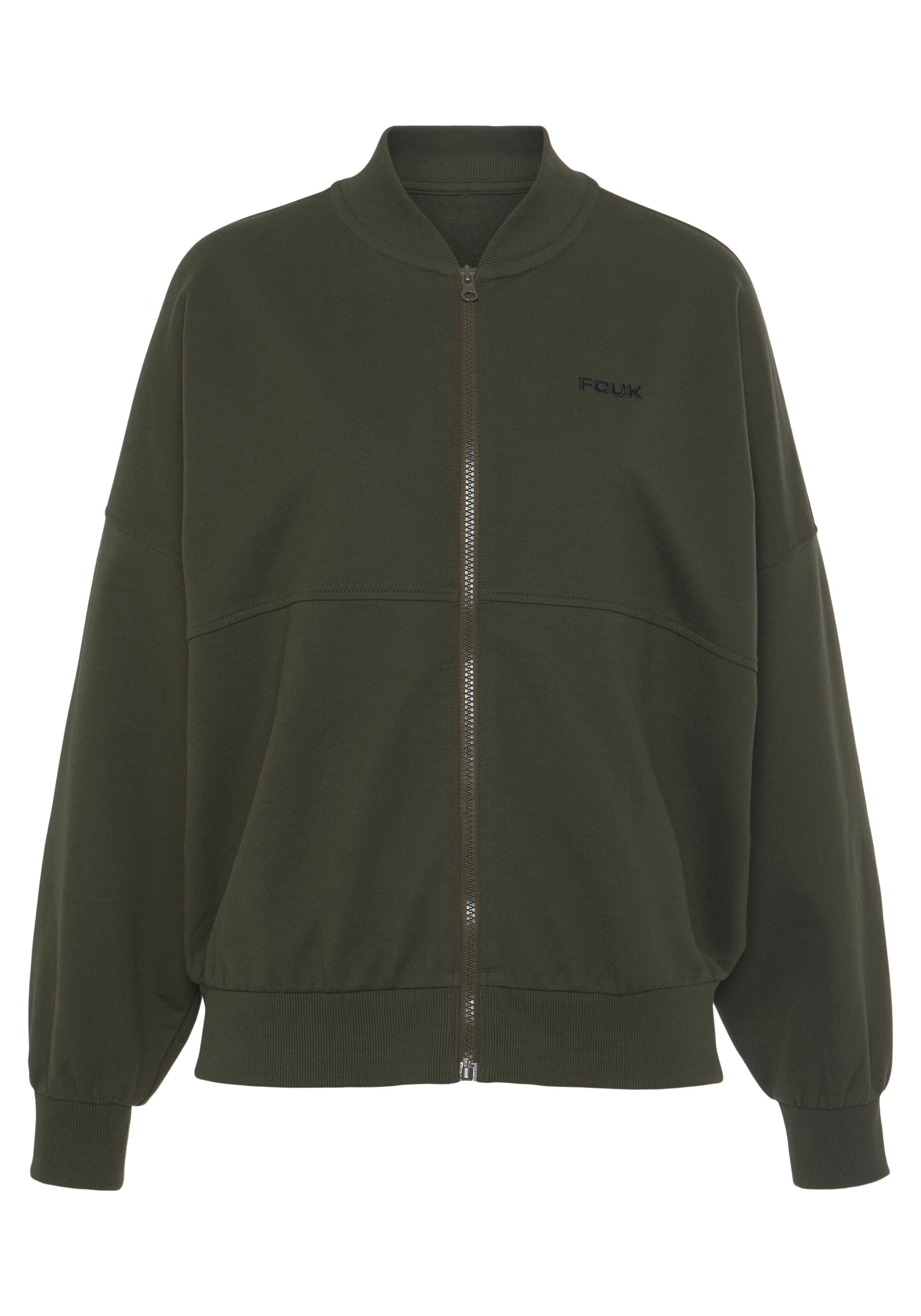 FCUK Sweat jacket in Green: front