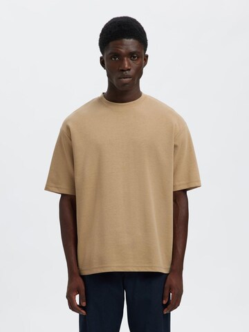 SELECTED Shirt in Beige: voorkant
