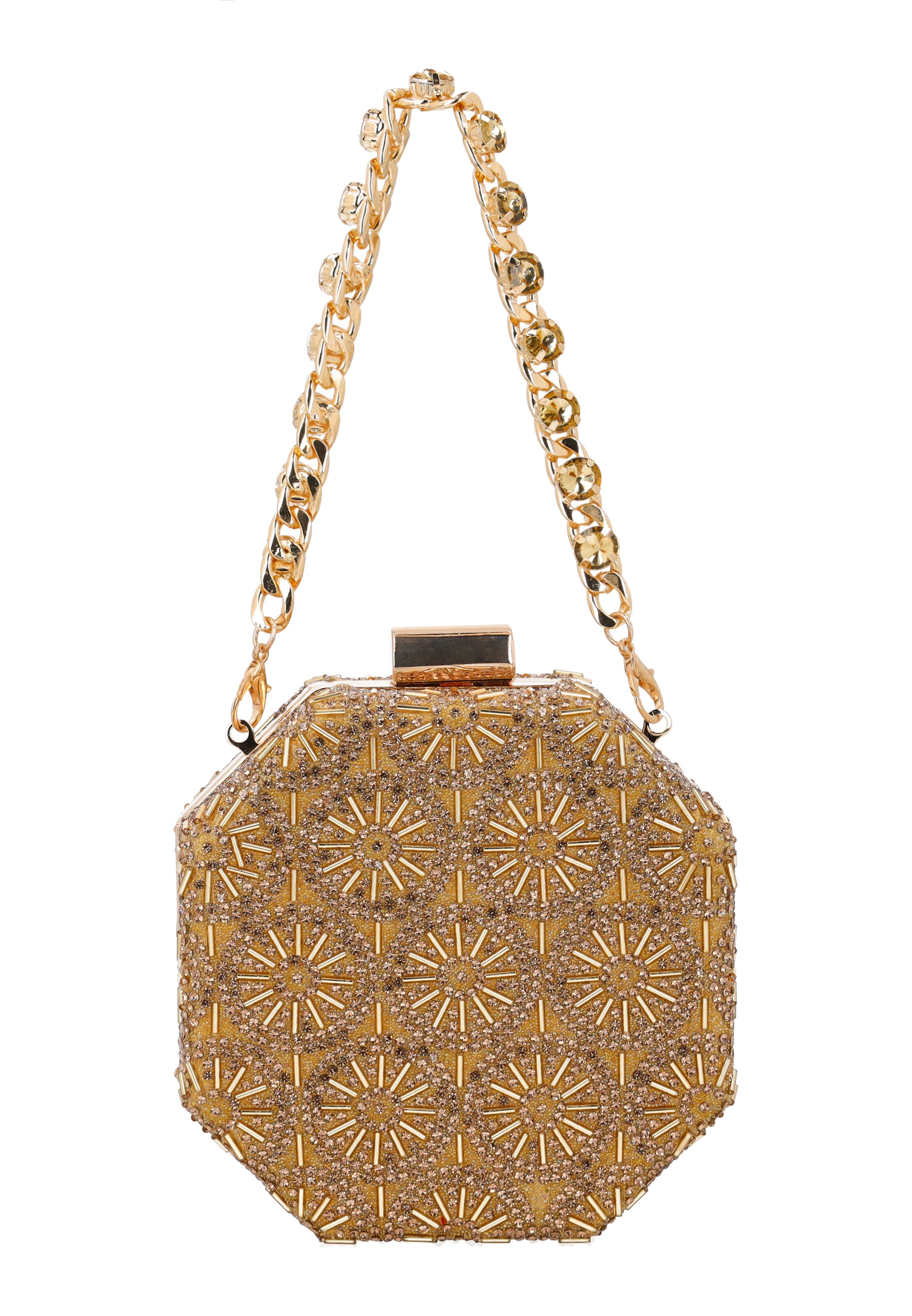 usha BLACK LABEL Clutch in Gold: front