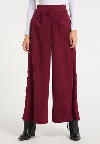Wide leg Pantaloni de la IZIA pe roșu: față