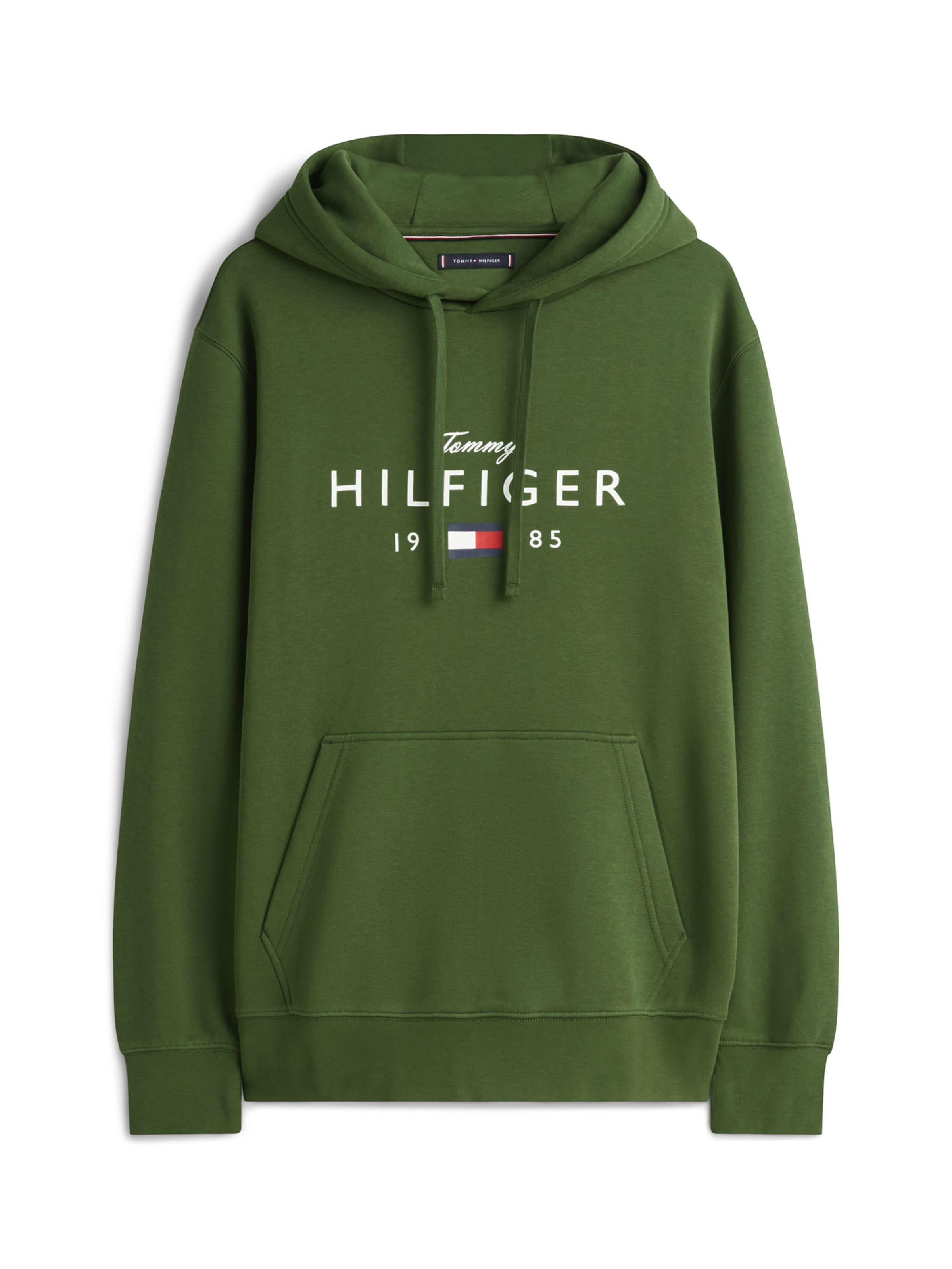 TOMMY HILFIGER Collegepaita 'BRAND LOVE' värissä vihreä: etupuoli