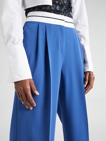 HUGO Loose fit Pleat-front trousers 'Hasiya' in Blue