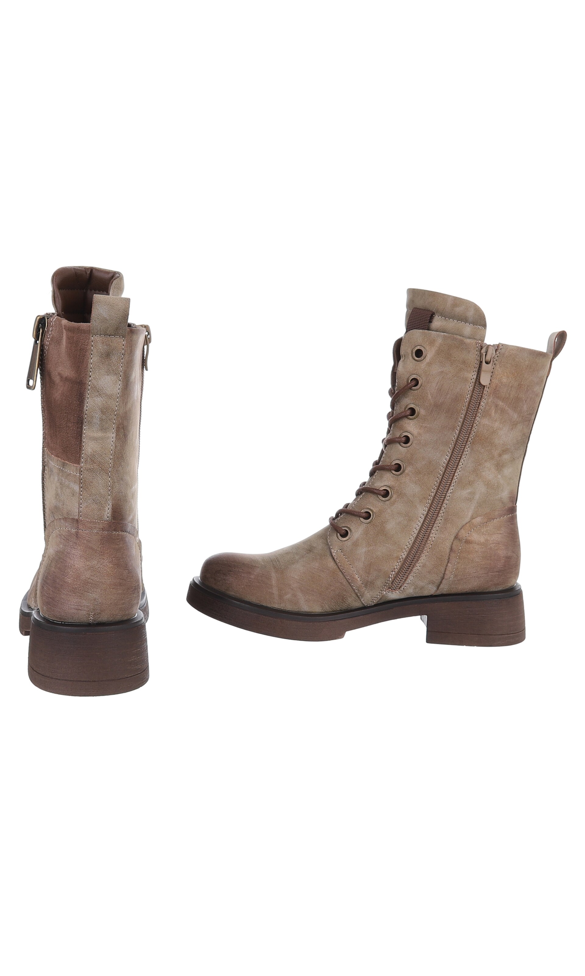 Ital-Design Schnürstiefelette in Beige