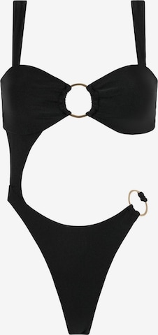 Acuarela Brand - Traje de baño 'Sirena' en negro: frente