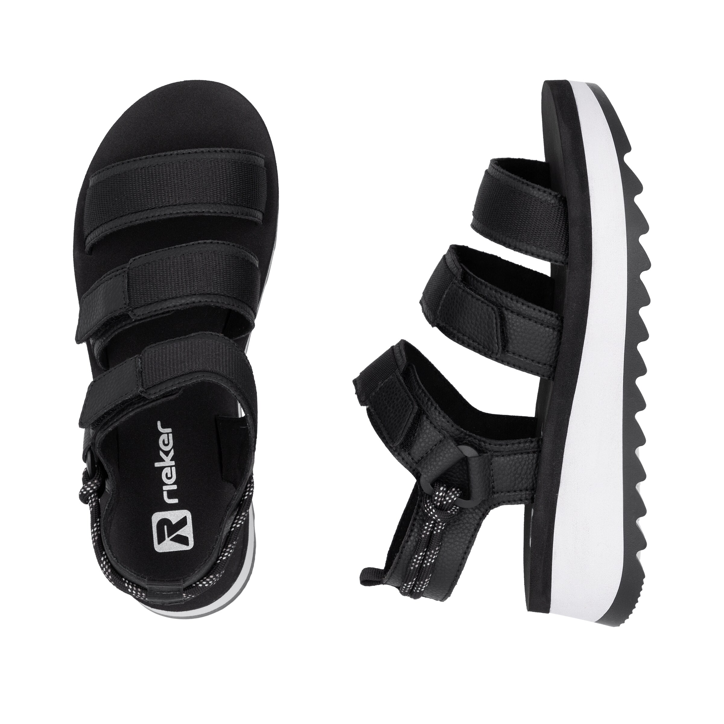 Rieker Sport Strap Sandals in Black
