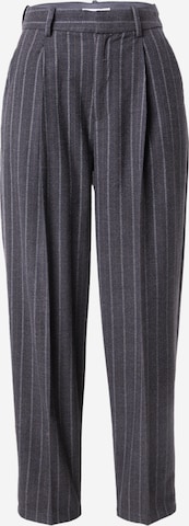 OBJECT Loose fit Pleat-Front Pants 'ROBIN' in Grey: front