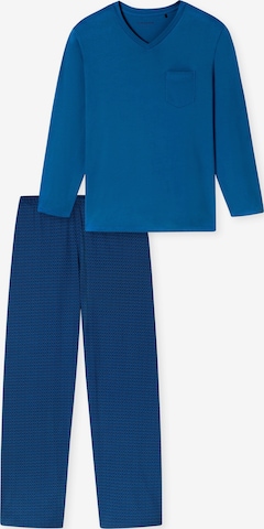 SCHIESSER Pyjama lang ' Comfort Essentials ' in Blauw: voorkant