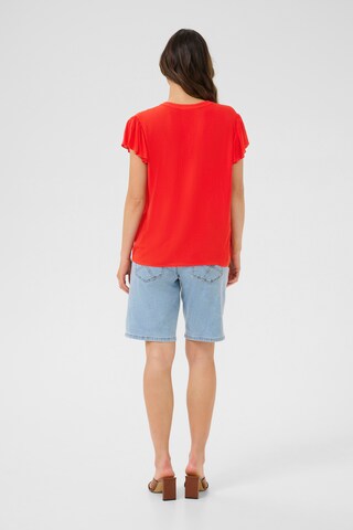 Cream Blouse 'Allie' in Rood