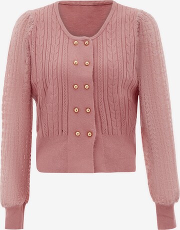 NAEMI Knit Cardigan in Pink: front