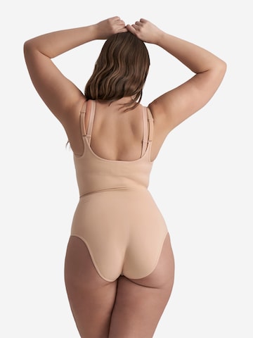 Bye Bra Shapingbody 'Soft Touch Seamless Bodysuit Open Bust' in Beige